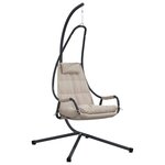 vidaXL Chaise suspendue Pliant Manuel Taupe 94 x 107 x 196.5 cm Acier
