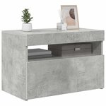 vidaXL Meuble TV avec lumières LED gris béton 60x35x40 cm