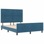 vidaXL Lit à ressorts avec tête de lit Bleu foncé 160 x 200 cm Velours