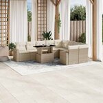 vidaXL Salon de jardin avec coussins 10 Pièces beige résine tressée