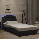 vidaXL Cadre de lit Viana avec LED sans matelas noir 100x203 cm