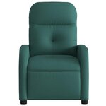 vidaXL Fauteuil inclinable électrique Vert foncé Tissu