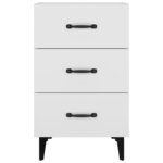 vidaXL Table de chevet blanc 40x40x66 cm bois d'ingénierie