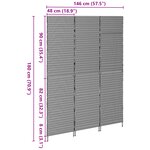 Classeur vidaXL 3 Panneaux Pliable Marron 146x180 cm Poly Rattan
