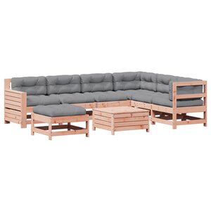 vidaXL Salon de jardin 8 Pièces avec coussins bois massif douglas