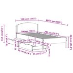 vidaXL Cadre de lit sans matelas cire marron 100x200cm bois pin massif