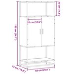 vidaXL Buffet haut chêne marron 68x35x139 cm bois d'ingénierie métal