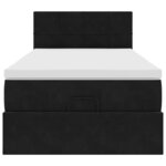 vidaXL Cadre de lit ottoman avec matelas noir 90x200 cm velours