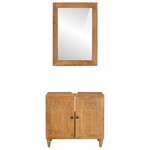 vidaXL Ensemble de mobilier de salle de bain avec porte 2 Pièces Marron
