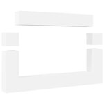 vidaXL Ensemble de meubles TV 8 Pièces Blanc Bois d'ingénierie