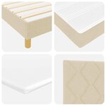 vidaXL Lit à Ressorts avec Matelas Crème 90x200 cm Tissu Crème