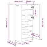 vidaXL Armoire à chaussures Gris béton 59x35x100 5 cm Bois d'ingénierie