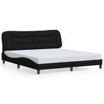 vidaXL Cadre de lit avec LED sans matelas noir 180x200 cm tissu
