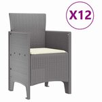 vidaXL Ensemble de salle à manger pour jardin 13 Pièces Gris clair