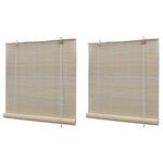 vidaXL Stores à rouleau Bambou naturel 2 Pièces 120x160 cm
