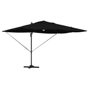 vidaXL Parasol déporté - Noir Polyester  Acier enduit Grand
