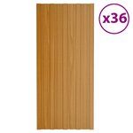 vidaXL Panneaux de toiture 36 Pièces acier galvanisé naturel 100x45 cm