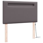 vidaXL Tête de lit LED Gris 90 cm Cuir synthétique