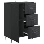 vidaXL Buffet avec tiroir Noir 66 x 34 5 x 89 5 cm Bois d'ingénierie
