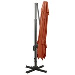 vidaXL Parasol de jardin en porte-à-faux avec double toit terre cuite