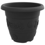 vidaXL Pot à fleurs rond 6 pc Noir Ø 39 x 32 cm Plastique