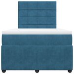 vidaXL Sommier à lattes de lit et matelas bleu 120x200 cm velours