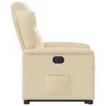 vidaXL Fauteuil inclinable électrique crème tissu
