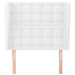 vidaXL Tête de lit avec oreilles Blanc 103x23x118/128 cm Similicuir