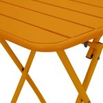 Table de jardin pliable vidaXL Jaune moutarde 55x55x73 cm Acier