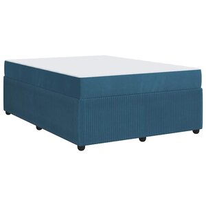 vidaXL Cadre de lit avec matelas Bleu 160 x 200 cm tissu