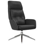 vidaXL Chaise de relaxation Noir Cuir véritable