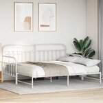 vidaXL Cadre de lit de jour Blanc 90 x 190 cm Acier enduit de poudre