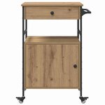 vidaXL Chariot de cuisine en chêne artisanal 56x43x89 5 cm