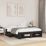 vidaXL Cadre de lit sans matelas noir 140x190 cm bois d'ingénierie