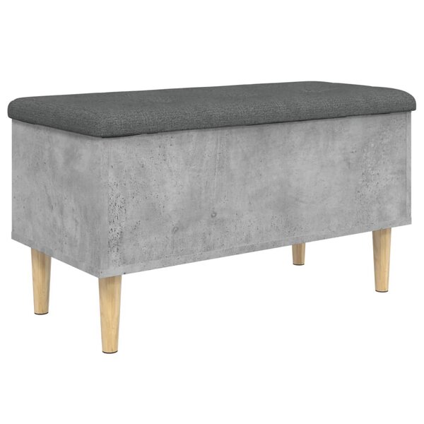 vidaXL Banc de rangement gris béton 82x42x46 cm bois d'ingénierie