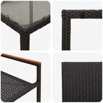 vidaXL Ensemble de salle à manger pour jardin 7 Pièces Noir