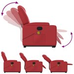 vidaXL Fauteuil inclinable de massage Rouge Similicuir