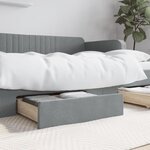 vidaXL Tiroirs de lit 2 Pièces gris clair bois d'ingénierie et tissu