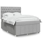 vidaXL Sommier à lattes de lit avec matelas Gris clair 140x190cm Tissu