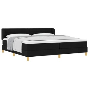 vidaXL Lit à ressorts avec matelas Noir 200 x 200 cm tissu