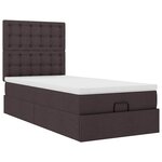 vidaXL Cadre de lit ottoman avec matelas marron foncé 90x190 cm tissu