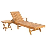 vidaXL Transat avec Table Bois de teck massif Marron