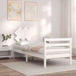vidaXL Cadre de lit sans matelas blanc 90x200 cm bois massif