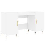 Bureau table poste de travail meuble d'ordinateur informatique étude 140 x 50 x 75 cm bois d'ingénierie blanc 02_0023510