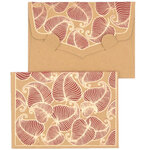 PAPERTREE NATURE Lot de 5 Mini Enveloppes Message + carte 8 5x6cm Kraft/Bordeaux