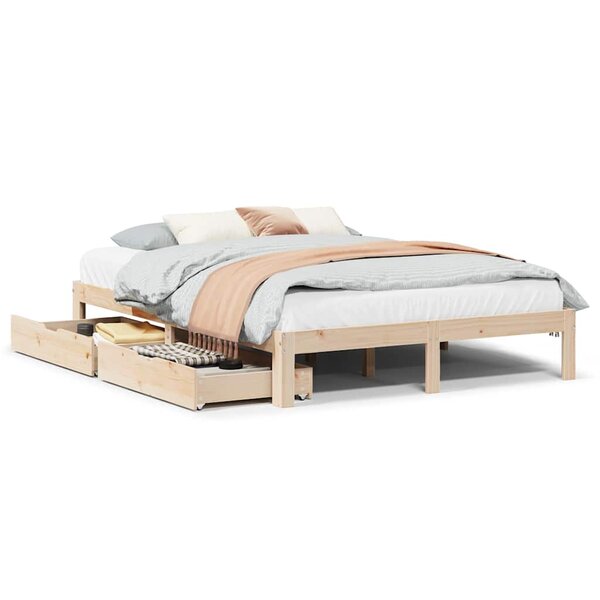 vidaXL Cadre de lit avec tiroirs sans matelas 120x200 cm