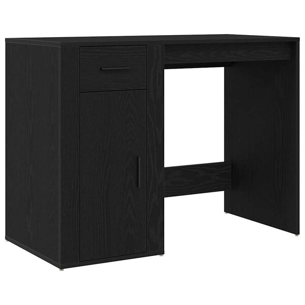 vidaXL Bureau avec porte Chêne noir 100 x 49 x 75 cm Bois d'ingénierie