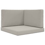 vidaXL Coussin de canapé d'extérieur 3 Pièces Gris Polyester
