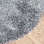 vidaXL Tapis shaggy à poils longs NAVARRA gris argenté 120x120 cm