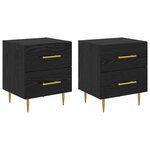 vidaXL Cabinet de chevet 2 Pièces Chêne noir 40 x 35 x 47 5 cm